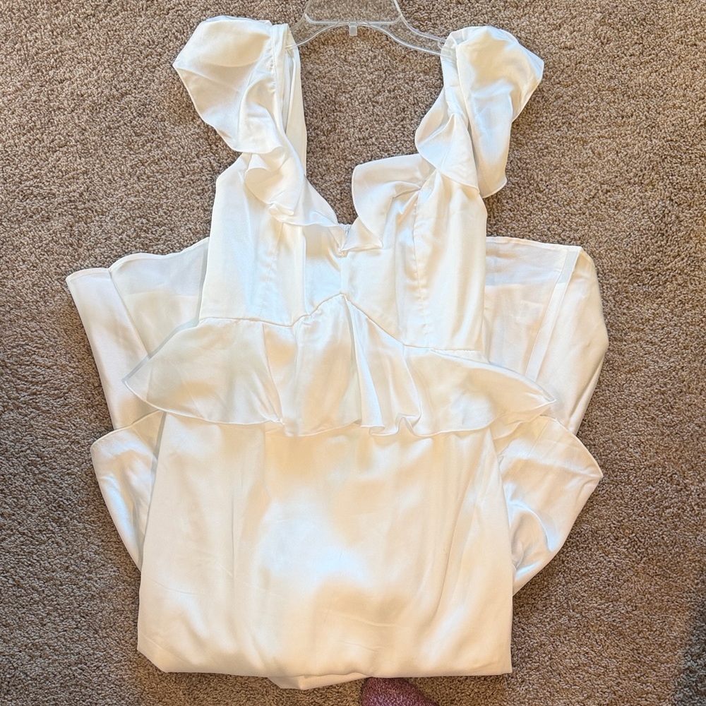 Show Me Your MuMu White Satin Dress